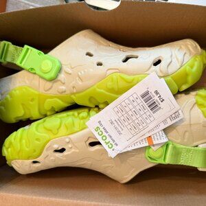 CROCS unisex ALL TERRAIN ATLAS CLOGS SIZE 9M/11W  BONE/LIMEADE